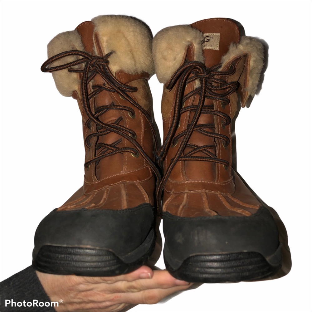Ugg men’s rubber leather shearling boots 11 - Picture 5 of 6